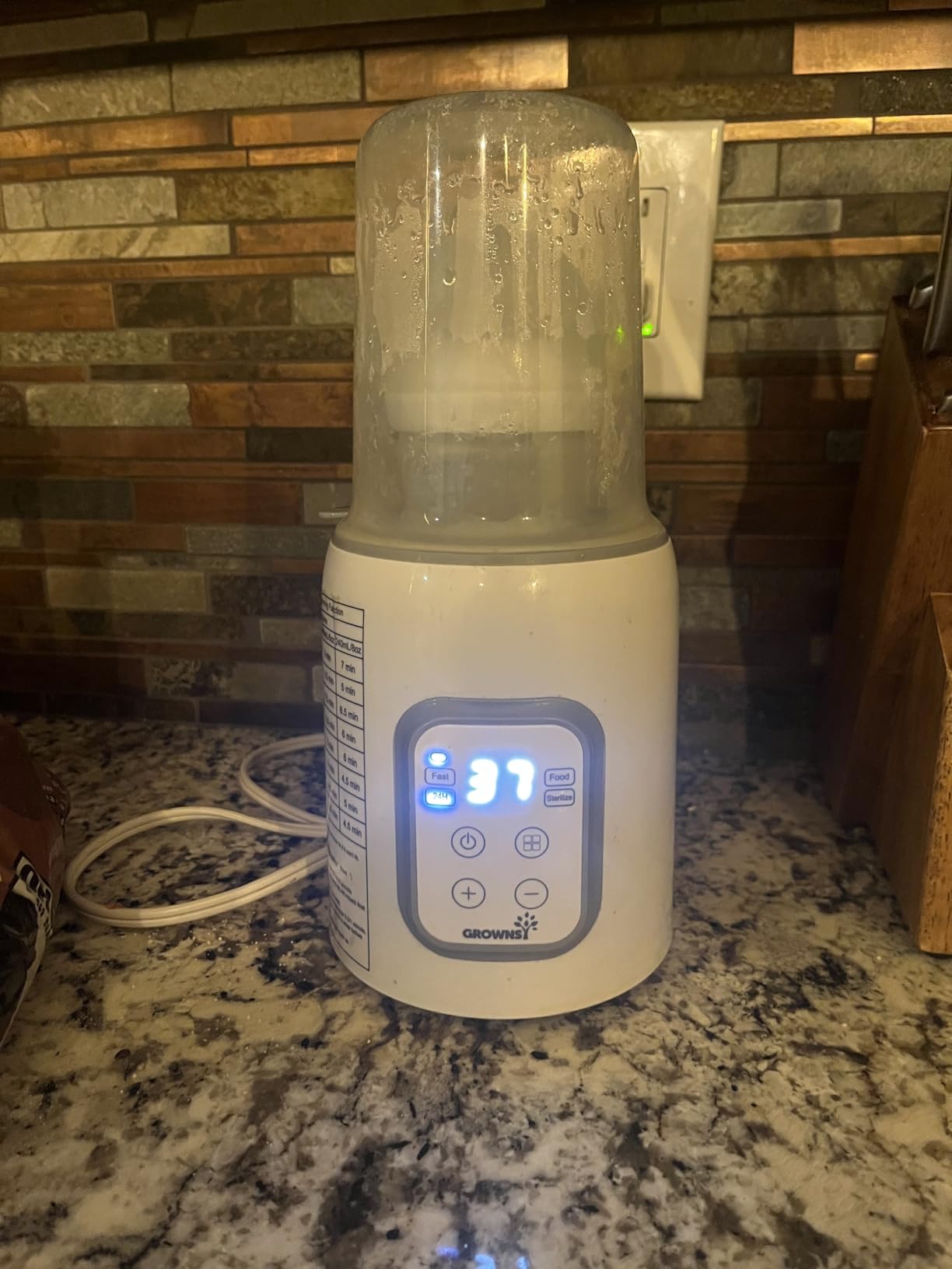 Grownsy 8-in-1 OG Fast Bottle Warmer with Timer, Gray customer photo 1