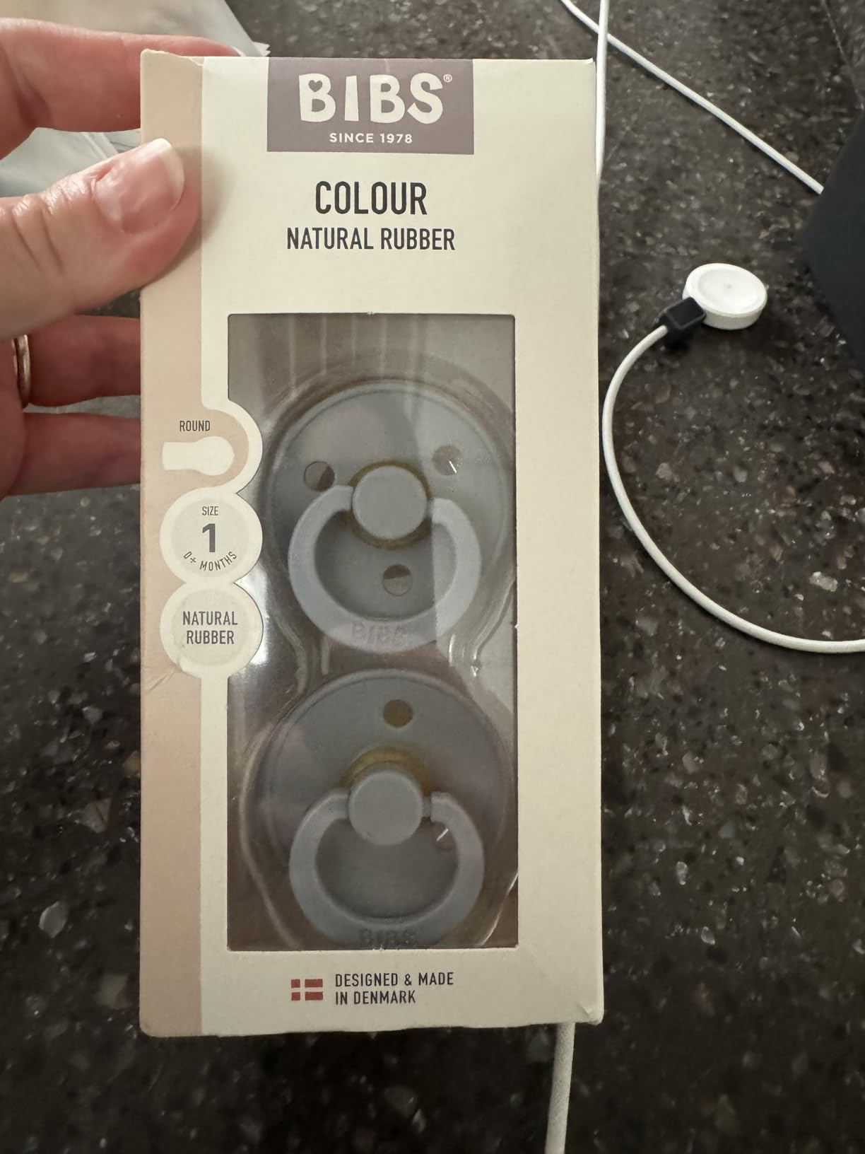 BIBS Pacifiers Colour Collection | Natural Rubber Baby Pacifier | Round Nipple | Set of 2 BPA-Free Soothers | Made in Denmark | 0+ Months (Pack of 2) | Sage/Ivory customer photo 2