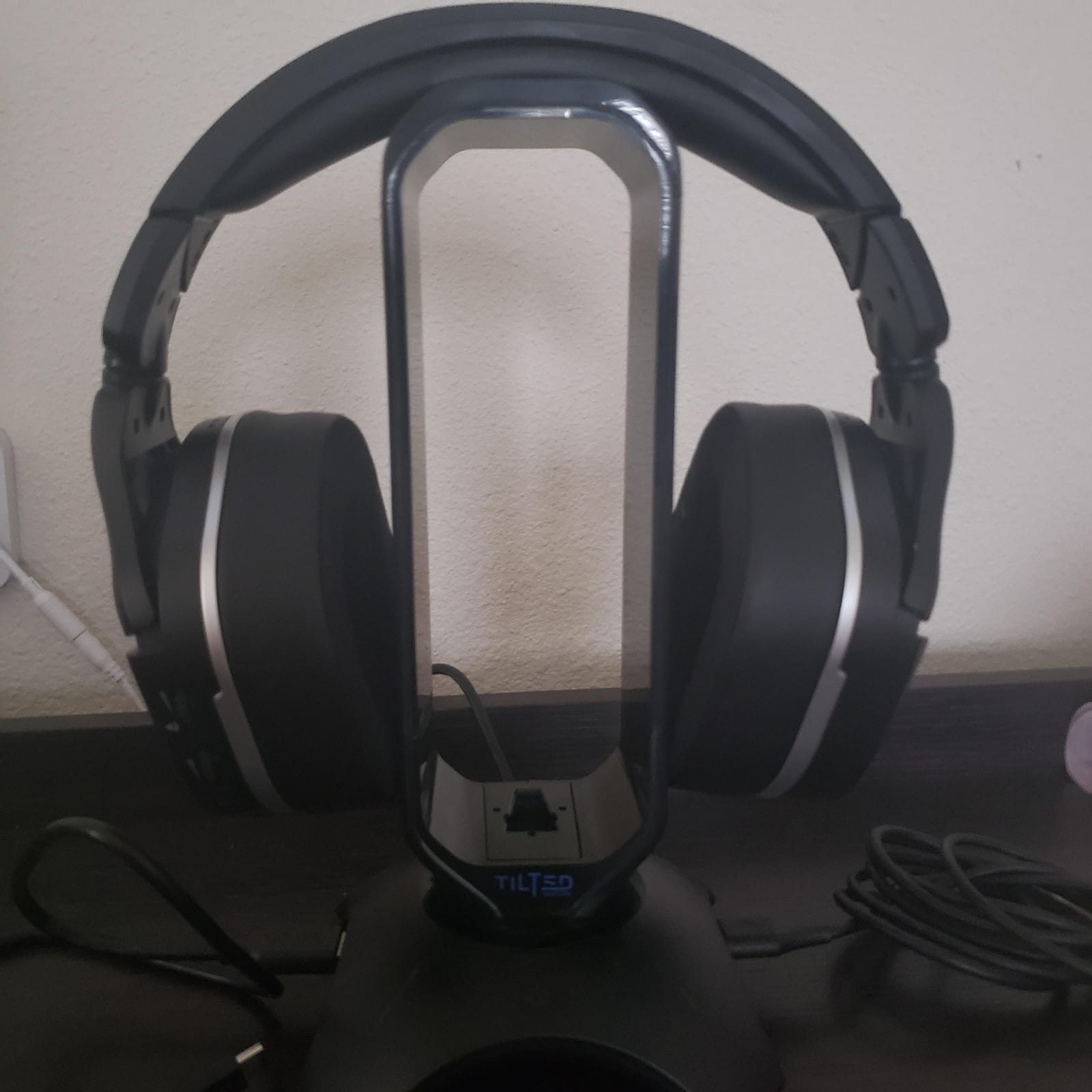 Tilted Nation Gaming Headset Stand | RGB Headphone Stand for Desk with Mouse Bungee and USB Hub (Cool and Clean Setup) Gaming Headset Holder - Perfect Gamer Gift Accessory customer photo 2