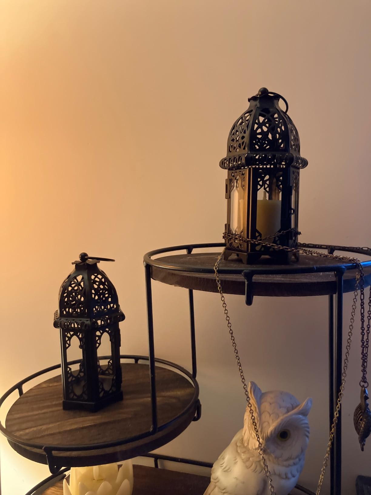NUPTIO 2 Pcs Moroccan White Candle Lantern, Small Tealight Holders customer photo 1