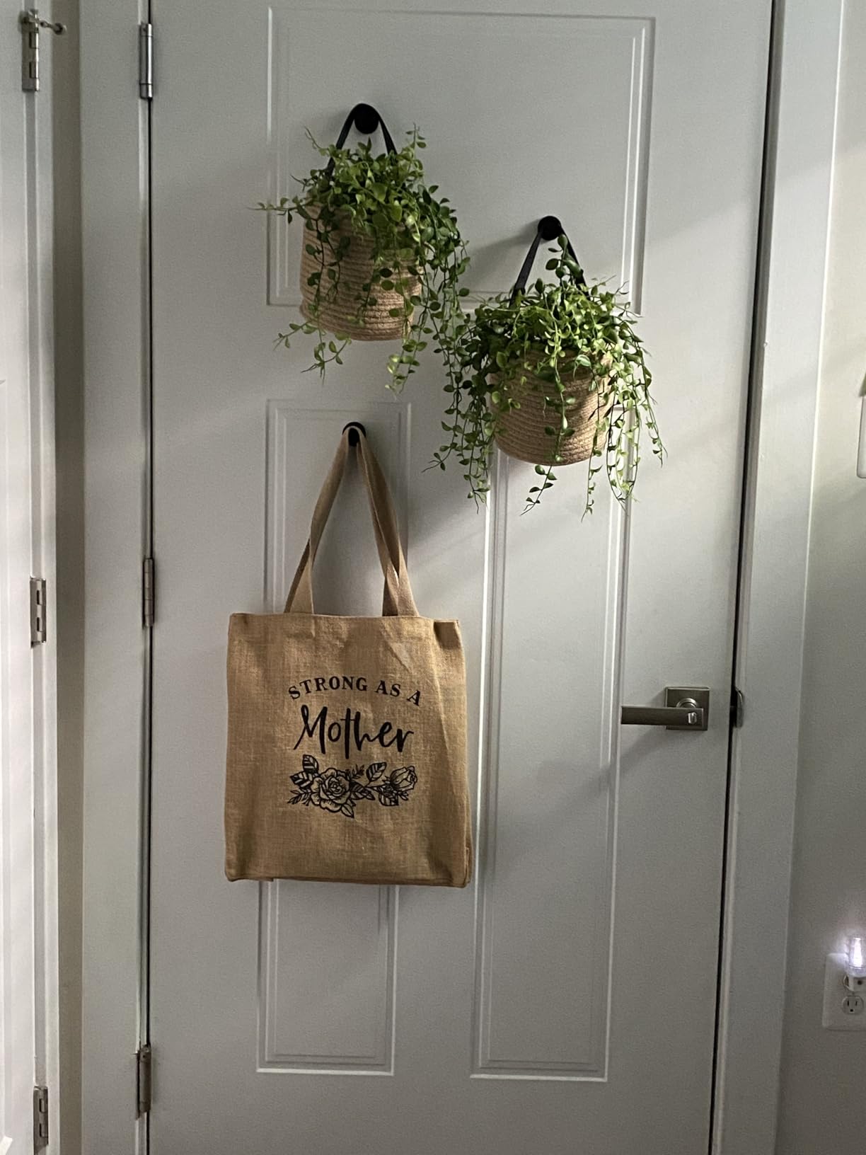 Goodpick 2 Pack Jute Wall Hanging Storage Baskets, Over Door Organizer customer photo 1