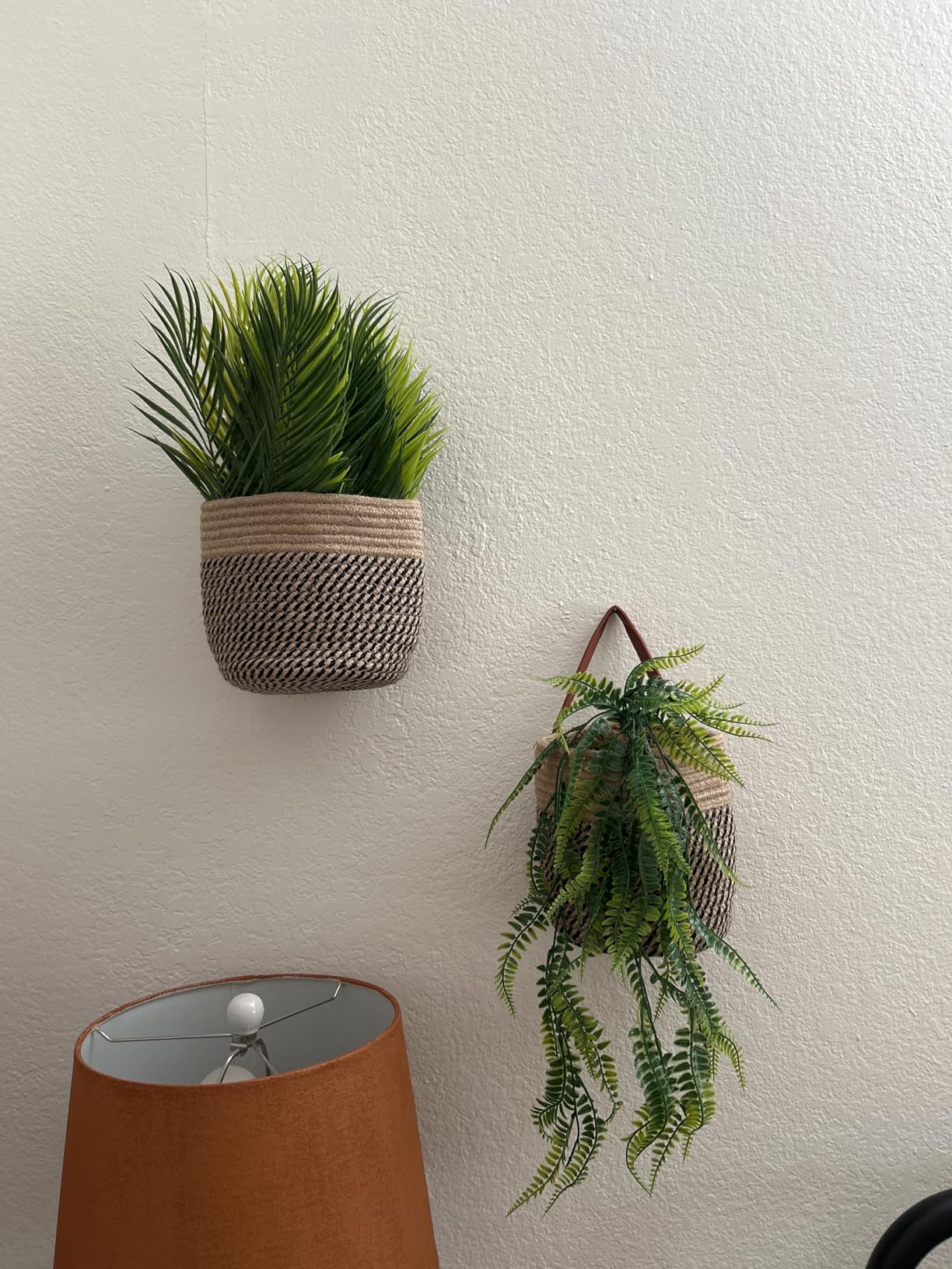 Goodpick 2 Pack Jute Wall Hanging Storage Baskets, Over Door Organizer customer photo 2