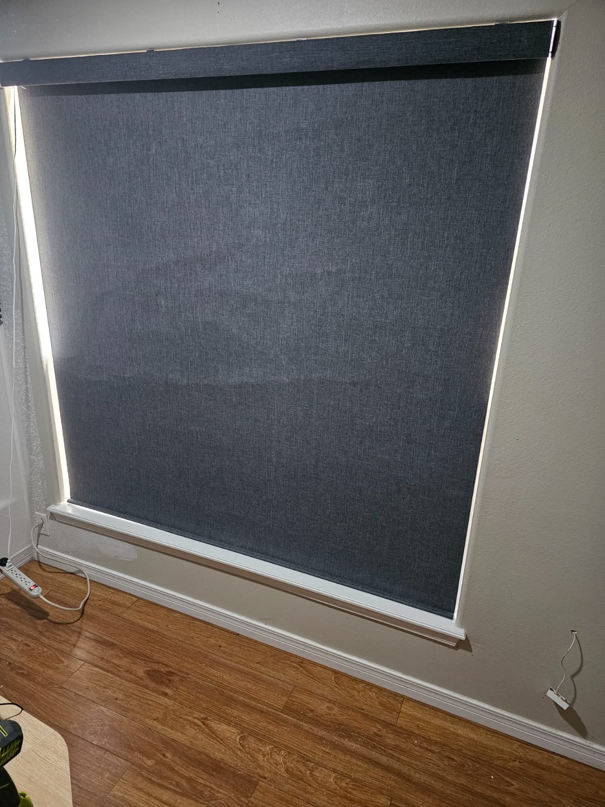 Graywind Motorized Shades 100% Blackout Compatible with Alexa Google WiFi Smart Hardwired Window Shade Remote Control Thermal Insulated Electric Blinds, Customized Size (Matt Black) customer photo 2