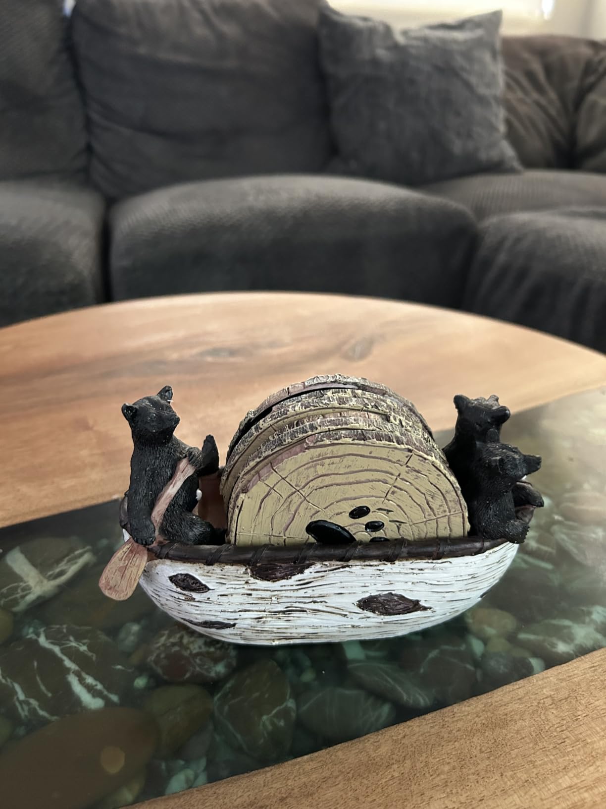 Bear Coasters Set of 6 - Handcrafted Black Bear Decor & Cabin Decor Gifts customer photo 1