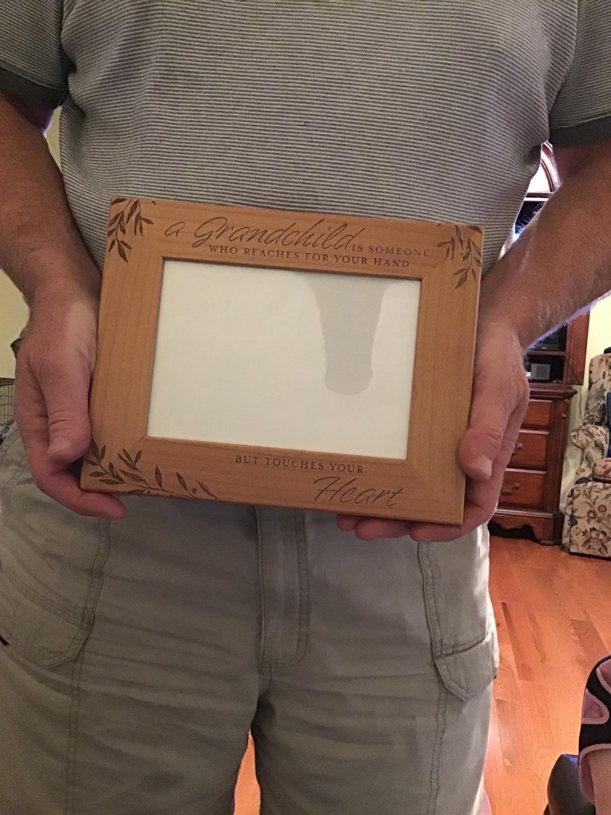 CEDAR CRATE MARKET Grandparent Gifts, Grandparent Picture Frame - Laser Engraved Natural Alder Wood Horizontal Photo Frame, Easel Back, Wall Mount Fits 5x7 Horizontal Portrait Sentimental Gift customer photo 1