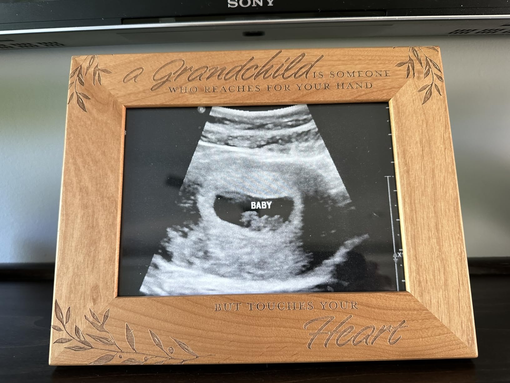CEDAR CRATE MARKET Grandparent Gifts, Grandparent Picture Frame - Laser Engraved Natural Alder Wood Horizontal Photo Frame, Easel Back, Wall Mount Fits 5x7 Horizontal Portrait Sentimental Gift customer photo 2