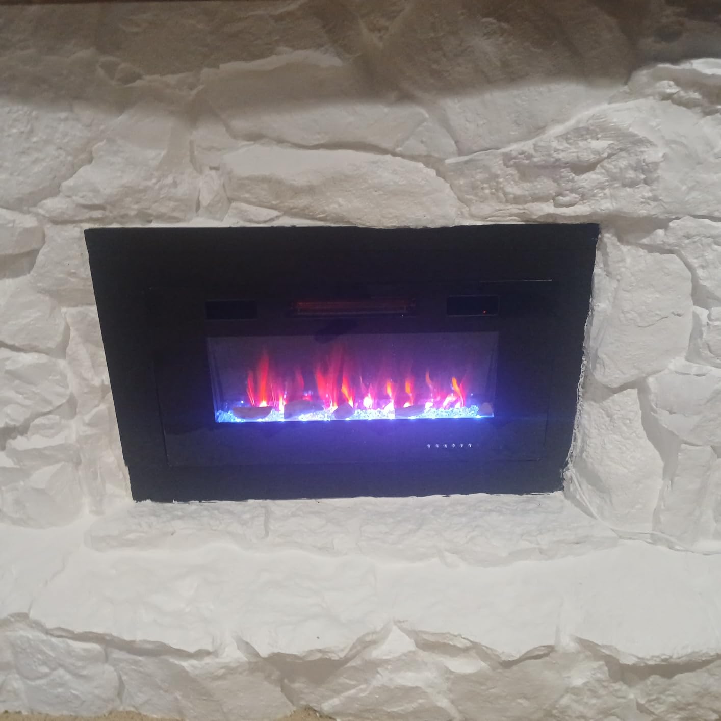 Antarctic Star 36 Inch Electric Fireplace in-Wall Recessed and Wall Mounted, Fireplace Heater and Linear Fireplace with Multicolor Flame, Timer, 750/1500W Control by Touch Panel & Remote customer photo 1