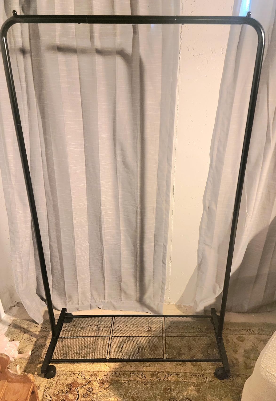 SONGMICS Clothes Rack with Wheels, Metal Garment Rack, Mesh Storage Shelf customer photo 2