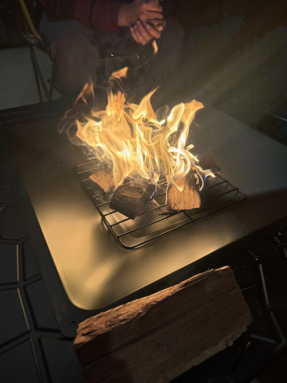 Yaheetech Multifunctional Fire Pit Table 32in Square Metal Firepit Stove customer photo 2