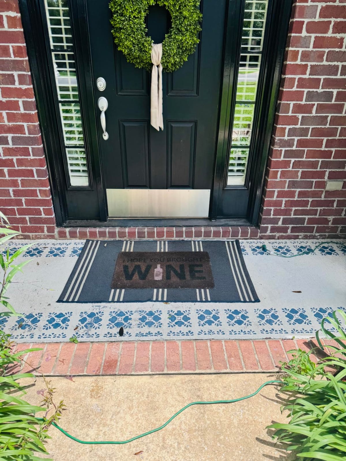 Juvale Floral Coir Door Mat - 17 x 30 in, Natural & Modern - Outdoor Welcome Mat for Front Door & Patio with PVC Backing customer photo 1