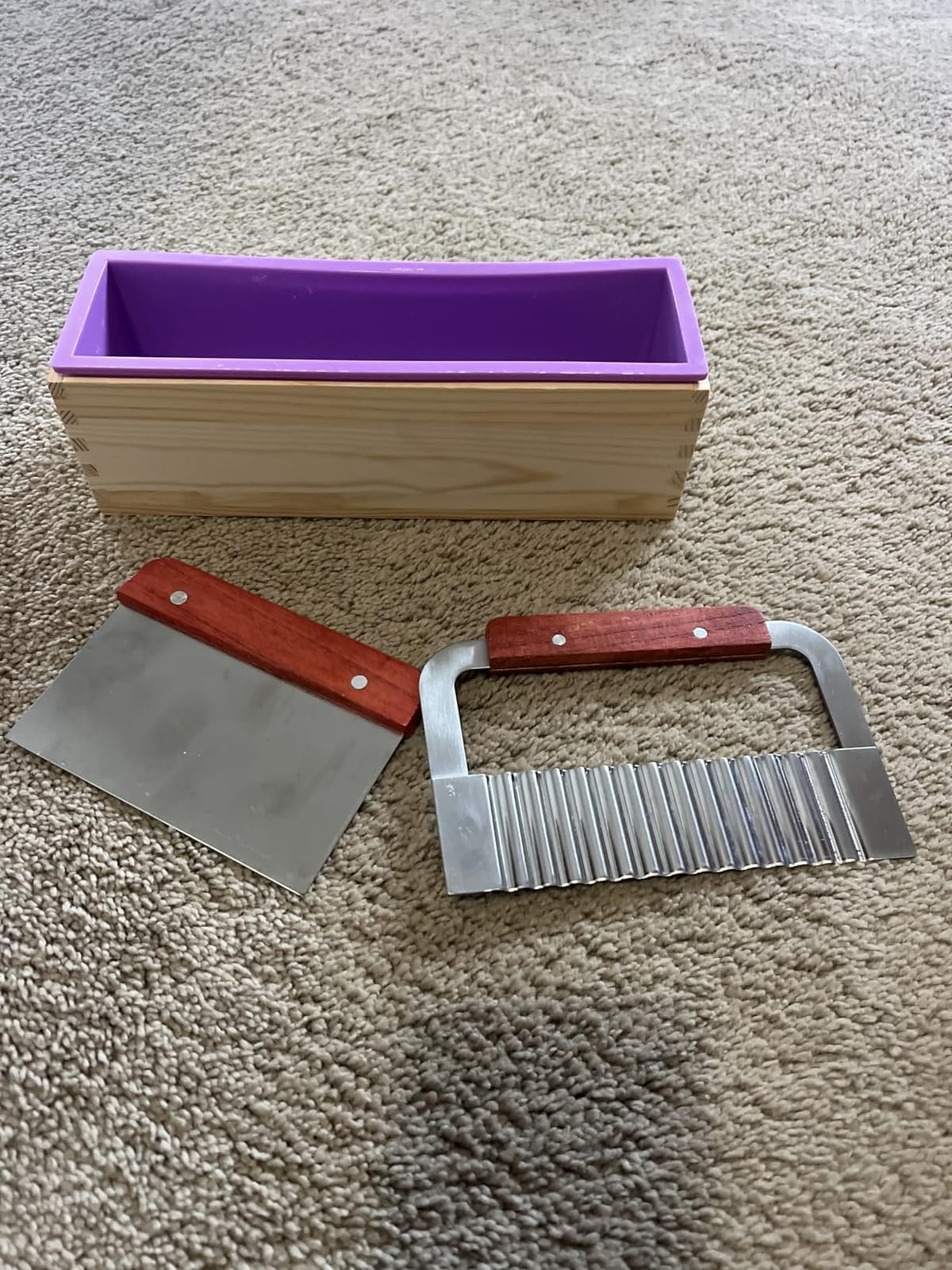 Walfos Silicone Soap Molds Set of 3, 6 Cavities Rectangle Silicone Soap Molds for Homemade Craft Soap Mold, Cake,Chocolate & Ice Cube Tray(Blue & Purple & Pink) customer photo 1