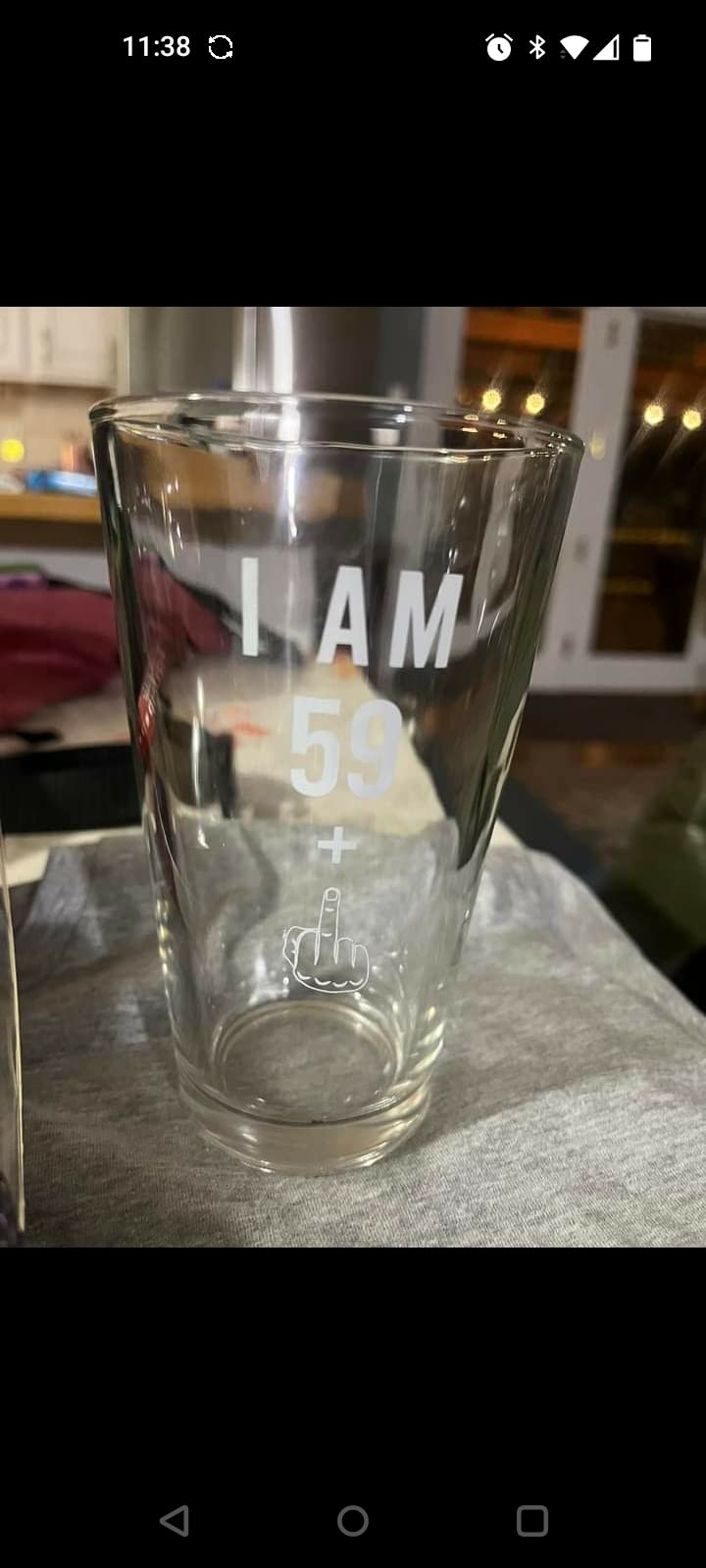 Gelid 59 + One Middle Finger 60th Birthday Gifts for Men Women Beer Glass – Funny 60 Year Old Presents - 16 oz Pint Party Decorations Supplies - Craft Beers Gift Ideas for Dad Mom Husband Wife 60 th customer photo 1