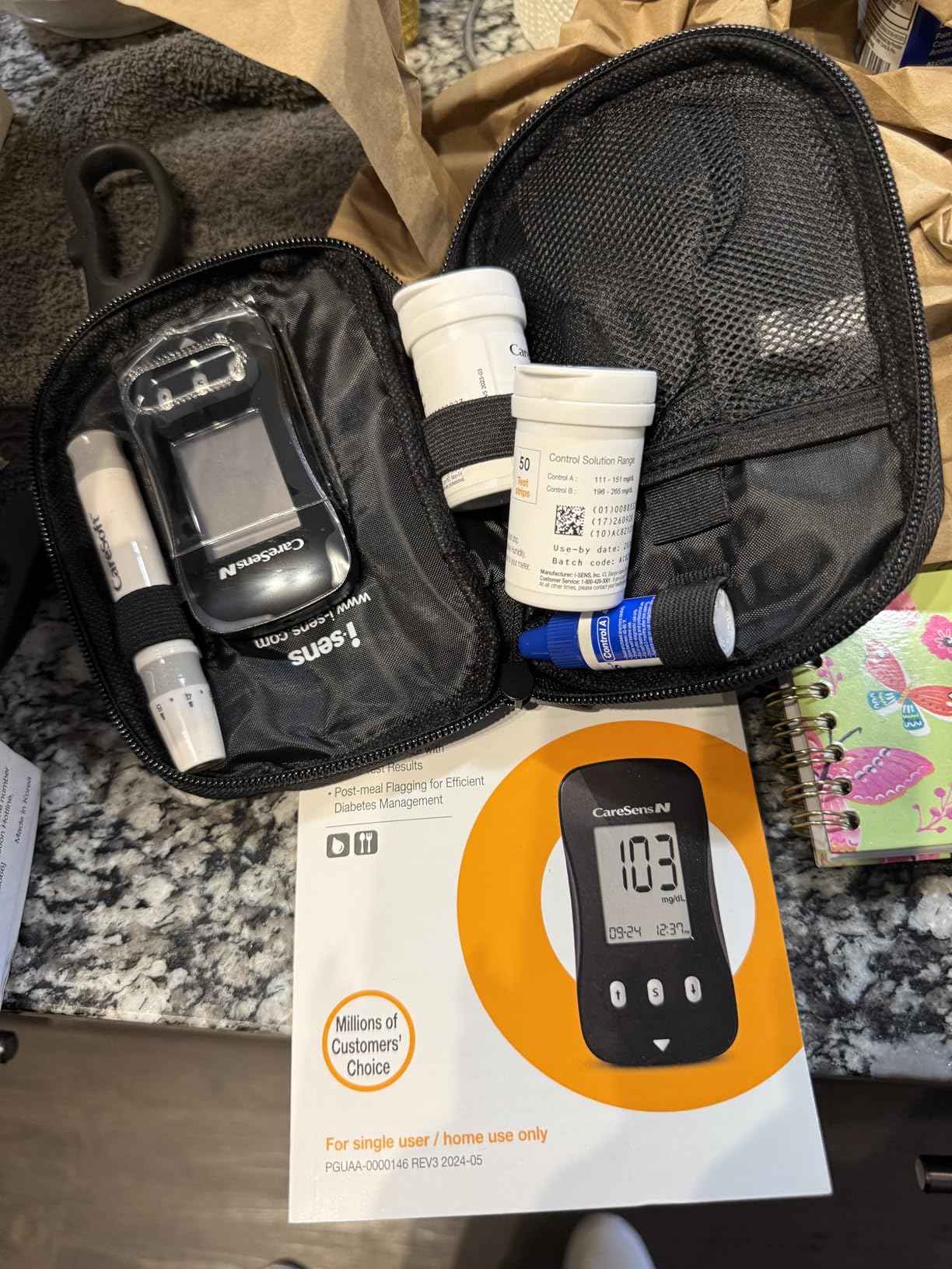 CareSens N Blood Glucose Monitor Kit with 100 Blood Sugar Test Strips, 100 Lancets, 1 Blood Glucose Meter, 1 Lancing Device, 1 Control Solution, Travel Case for Diabetes Testing for Personal Use customer photo 2
