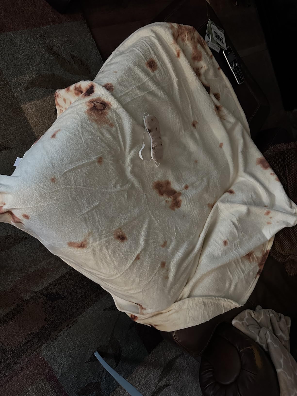 SeaRoomy Burrito Tortilla Blanket, Funny Food Throw Blanket, Round 47inches customer photo 1