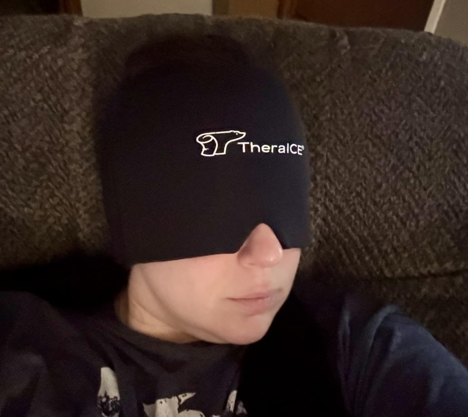 TheraICE Migraine Relief Cap, Headache Hat Ice Pack Mask, Cooling Head Wrap customer photo 2