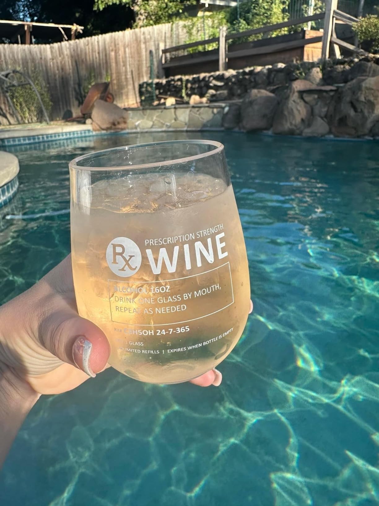 GSM Brands Stemless Wine Glass for Pharmacist Gifts (Prescription) Made of Unbreakable Tritan Plastic and Dishwasher Safe - 16 ounces customer photo 1