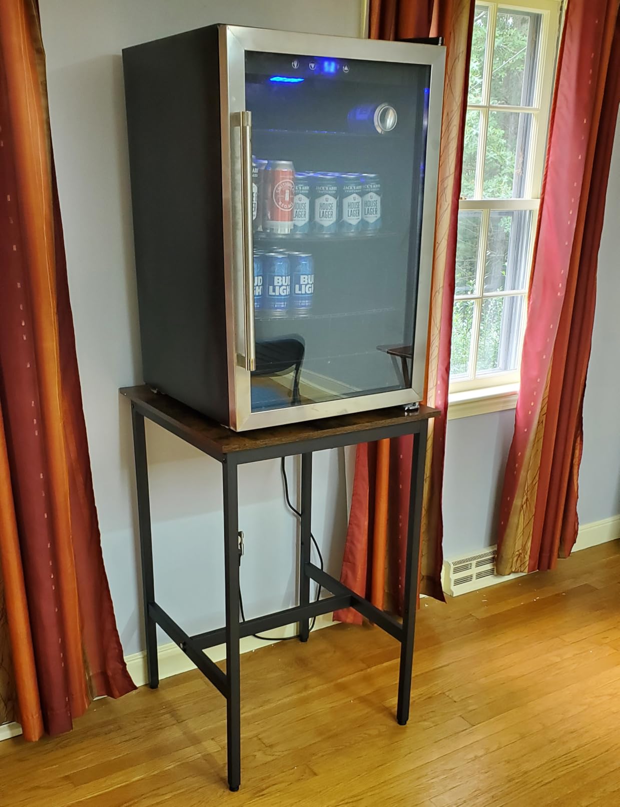 VASAGLE Bar Table, Kitchen Dining, High Top Pub, Square, Steel Frame customer photo 1