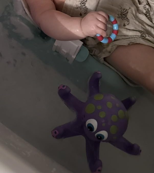 Nuby Floating Octopus with 3 Hoopla Rings - Baby & Toddler Bath Toy - No Hole Design Keeps Moisture Out - Fine Motor Skills - 18+ Months - Great Baby Pool Toys customer photo 2