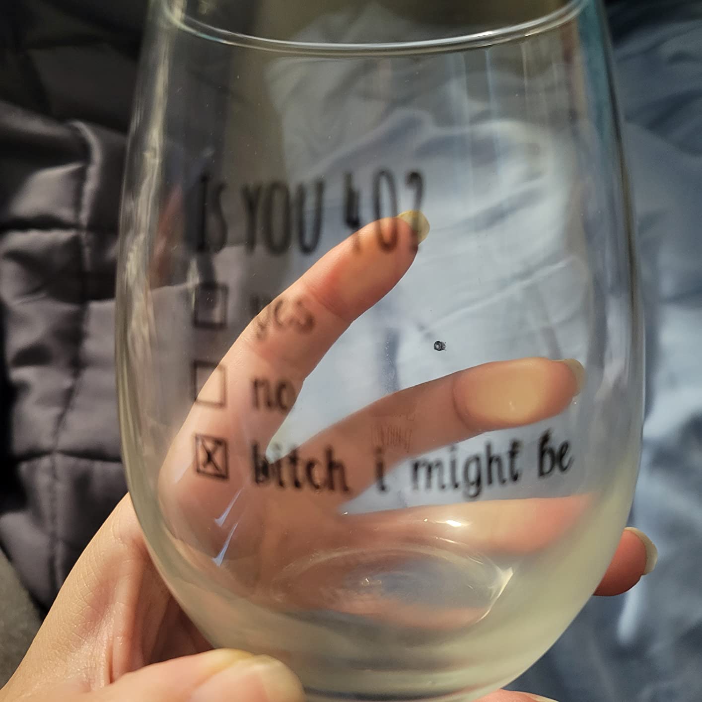 Gelid 40th Birthday Gifts for Women and Men Wine Glass - Funny Is You 40 Gift Idea for Mom Dad Husband Wife – 40 Year Old Party Supplies Decorations for Him, Her - 15oz customer photo 1