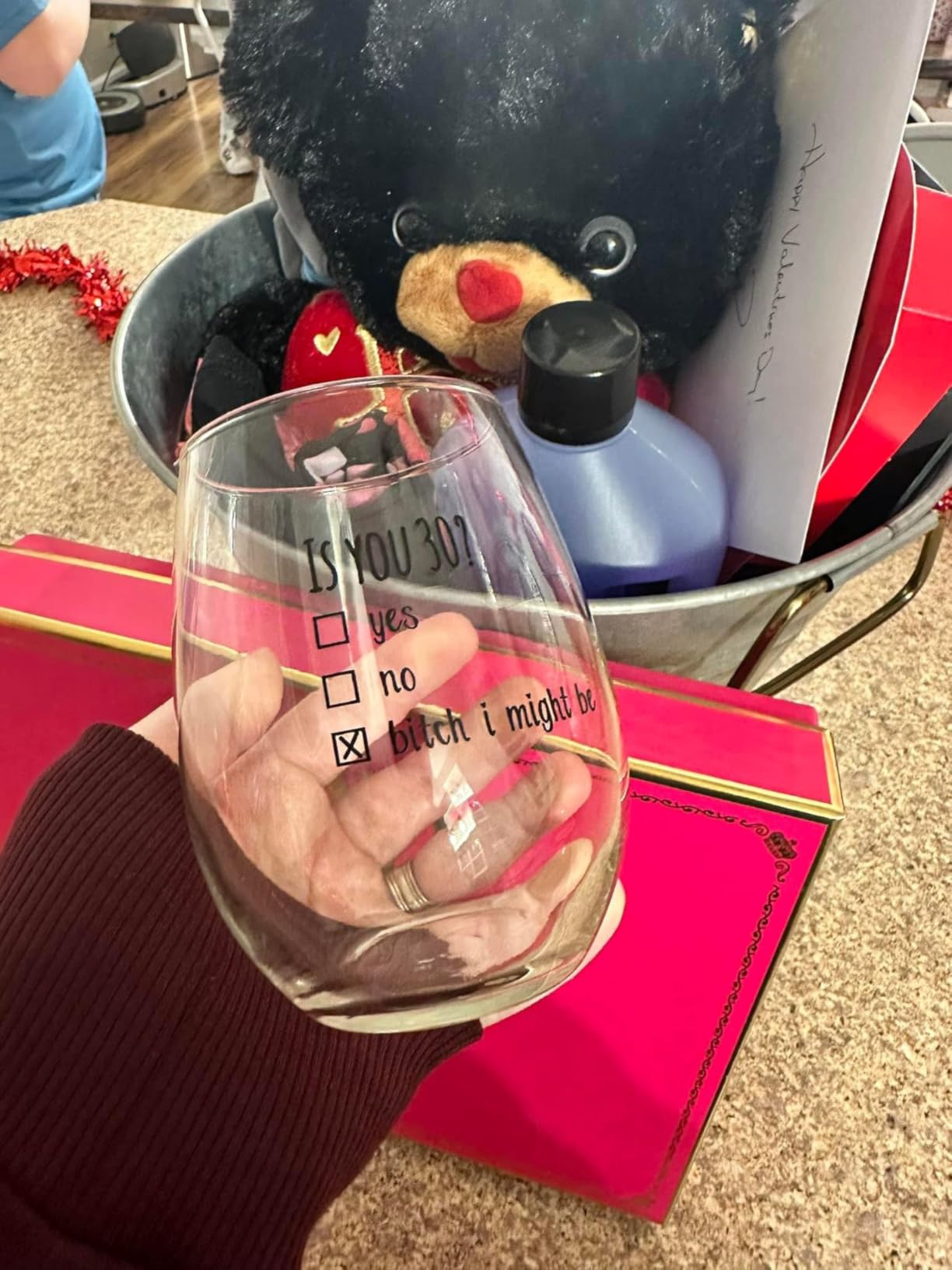Gelid 30th Birthday Gifts for Women and Men Wine Glass - Funny Is You 30 Gift Idea for Husband Wife Boyfriend Girlfriend – Thirty Year Old Party Supplies Decorations for Best Friend Him Her - 15 oz customer photo 1