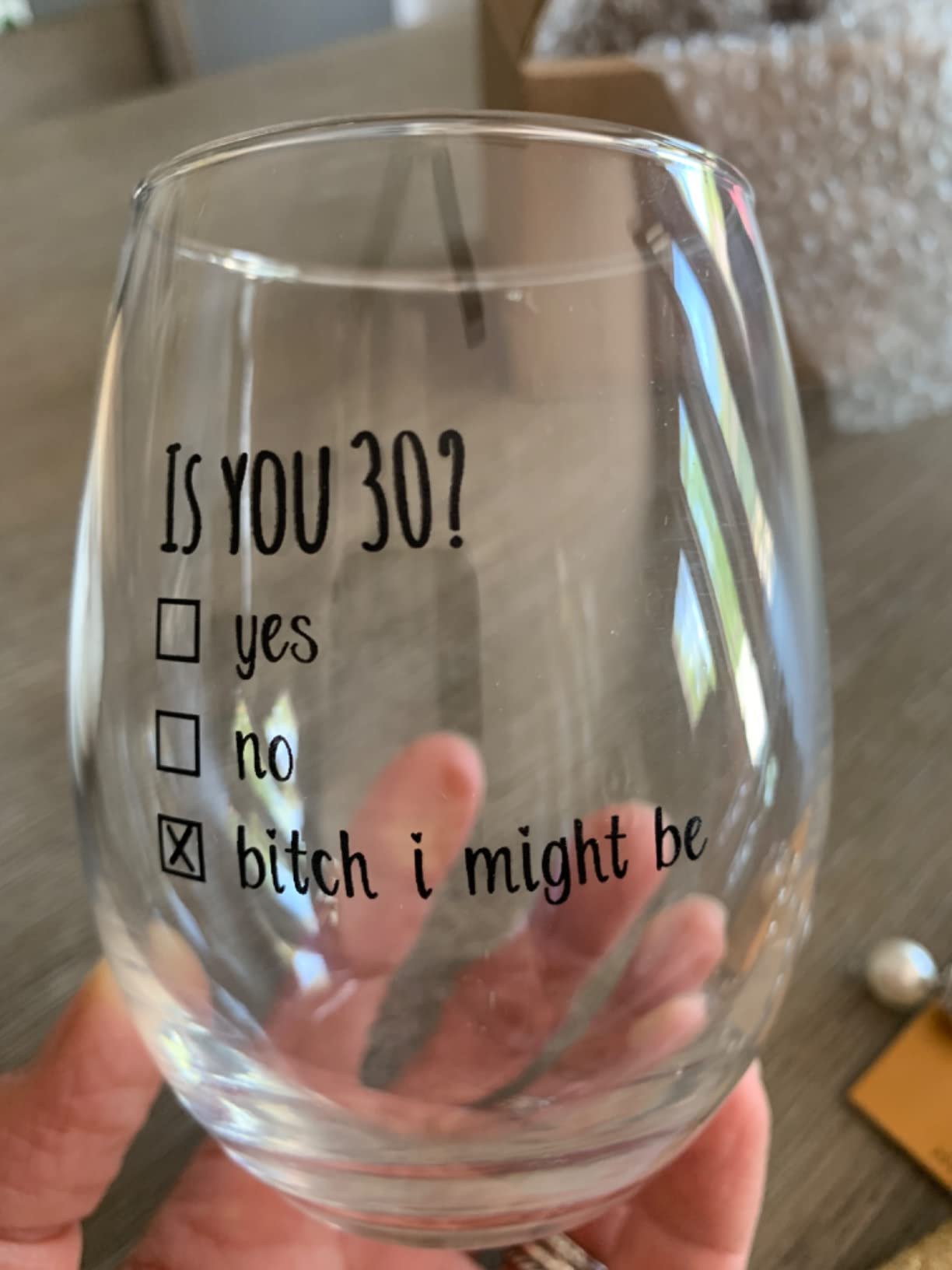 Gelid 30th Birthday Gifts for Women and Men Wine Glass - Funny Is You 30 Gift Idea for Husband Wife Boyfriend Girlfriend – Thirty Year Old Party Supplies Decorations for Best Friend Him Her - 15 oz customer photo 2