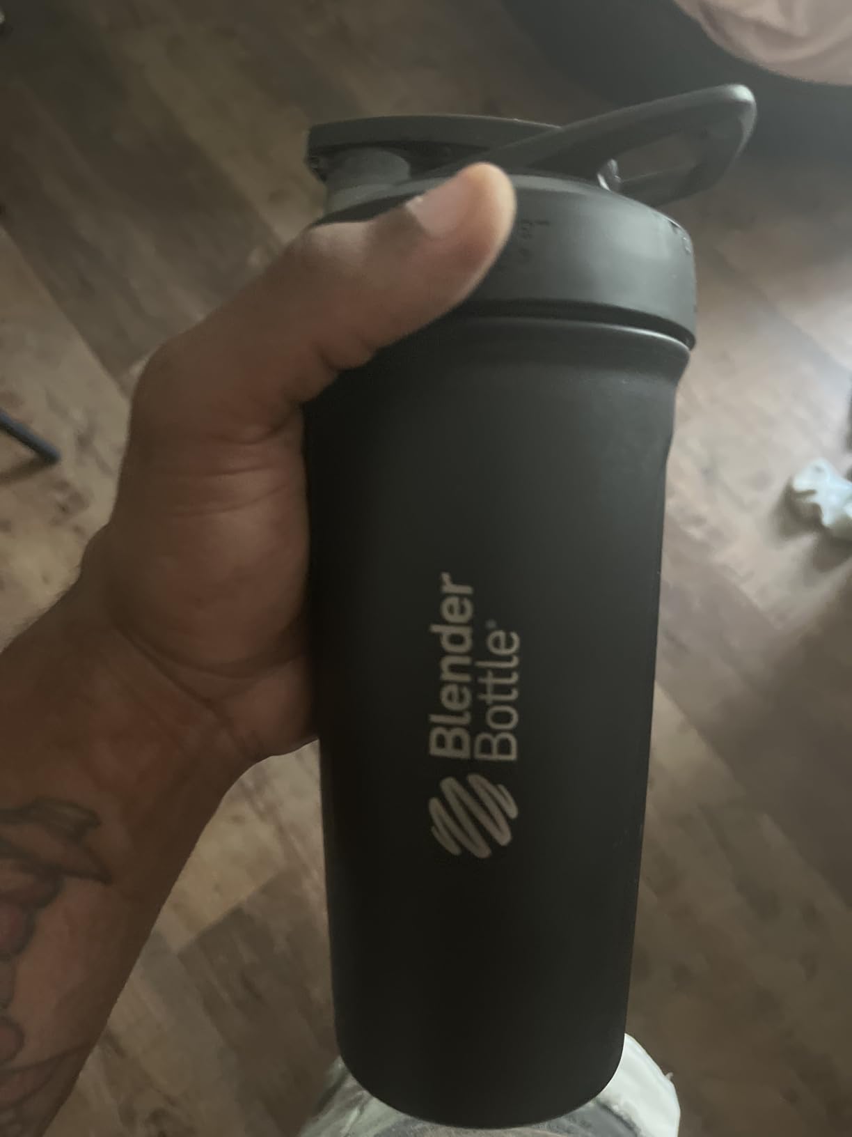 BlenderBottle Sport Flip Stainless Steel Shaker Bottle 24 oz Black customer photo 1