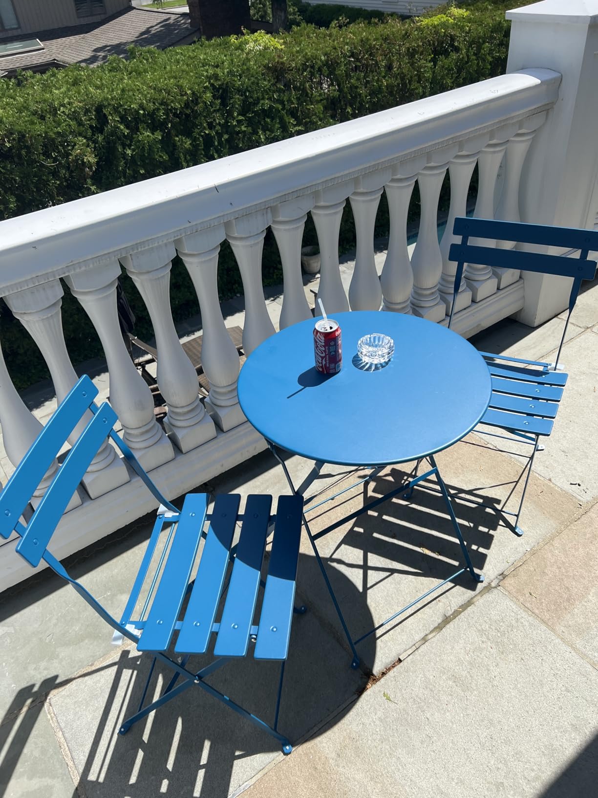 Grand Patio 3 Piece Folding Patio Bistro Set for Outdoor, Peacock Blue customer photo 2