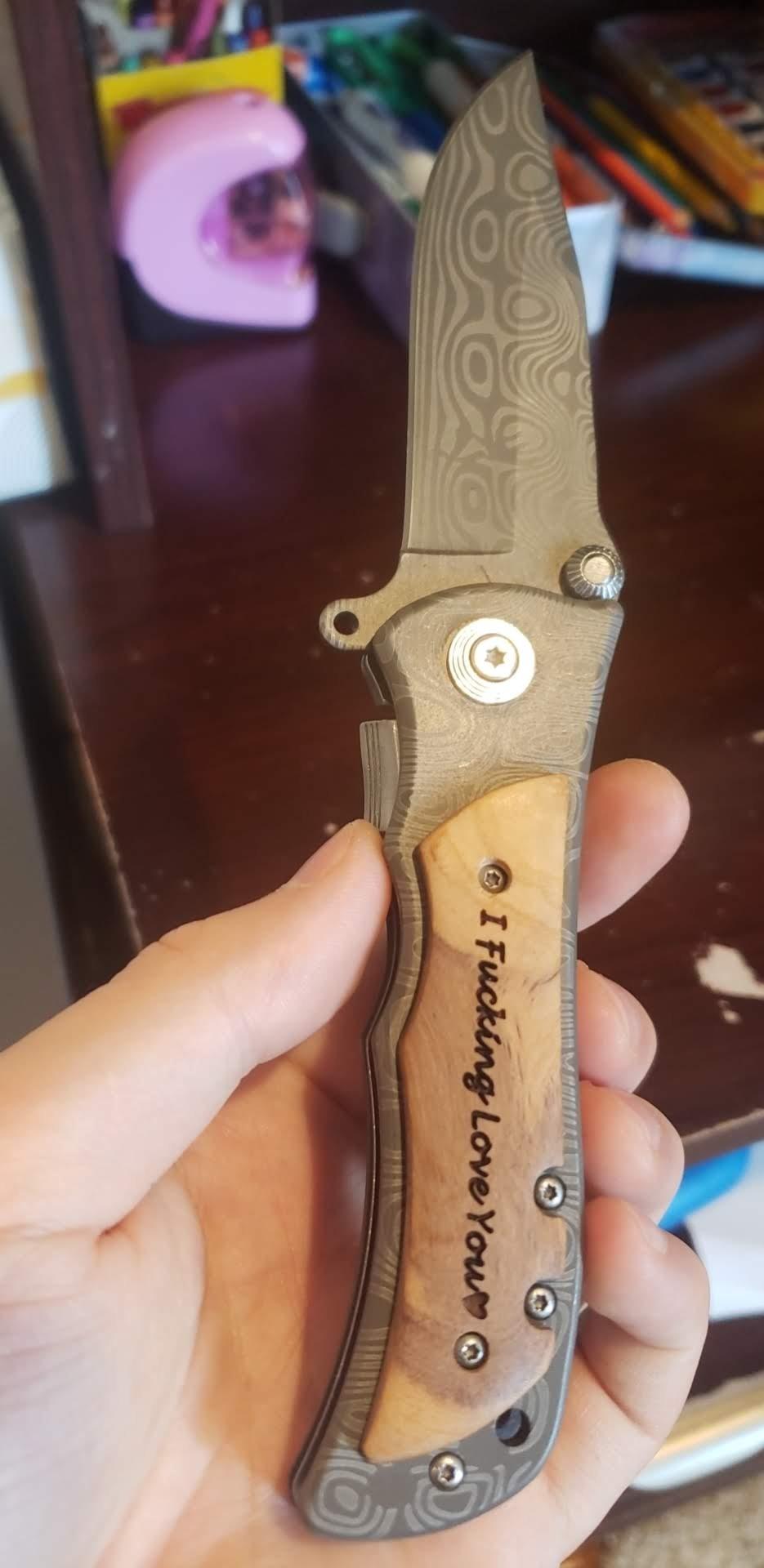Stepdad Gift - Thank You for Being the Dad You Didn’t Have to Be, Engraved Pocket Knife for Stepdad from Stepdaugheter Stepson, Gifts for Stepdad Birthday Christmas from Daughter, Stepdad Fathers Day customer photo 1