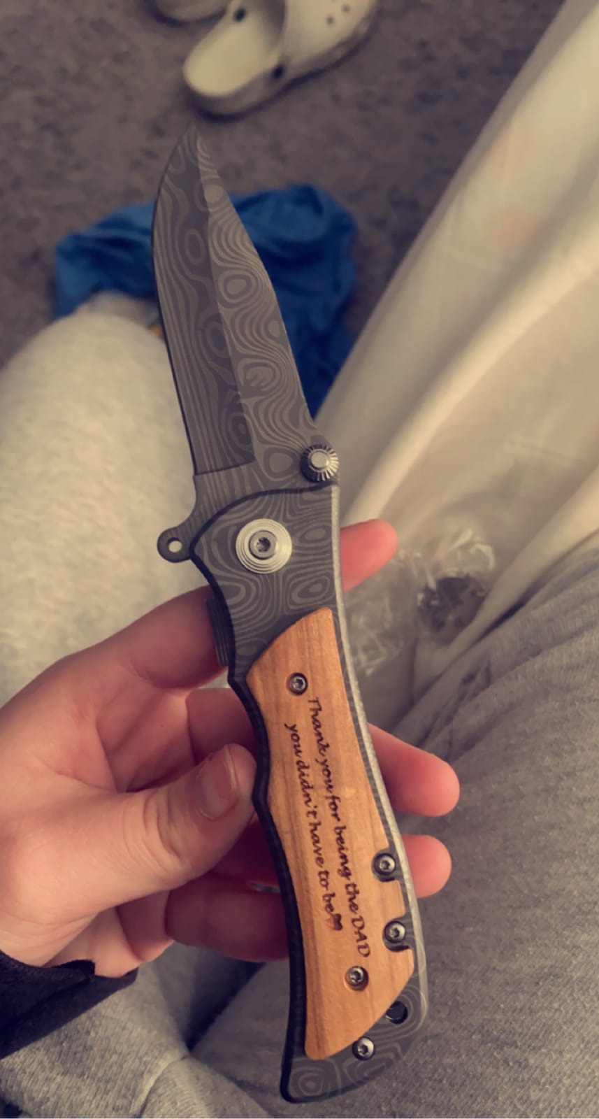 Stepdad Gift - Thank You for Being the Dad You Didn’t Have to Be, Engraved Pocket Knife for Stepdad from Stepdaugheter Stepson, Gifts for Stepdad Birthday Christmas from Daughter, Stepdad Fathers Day customer photo 2