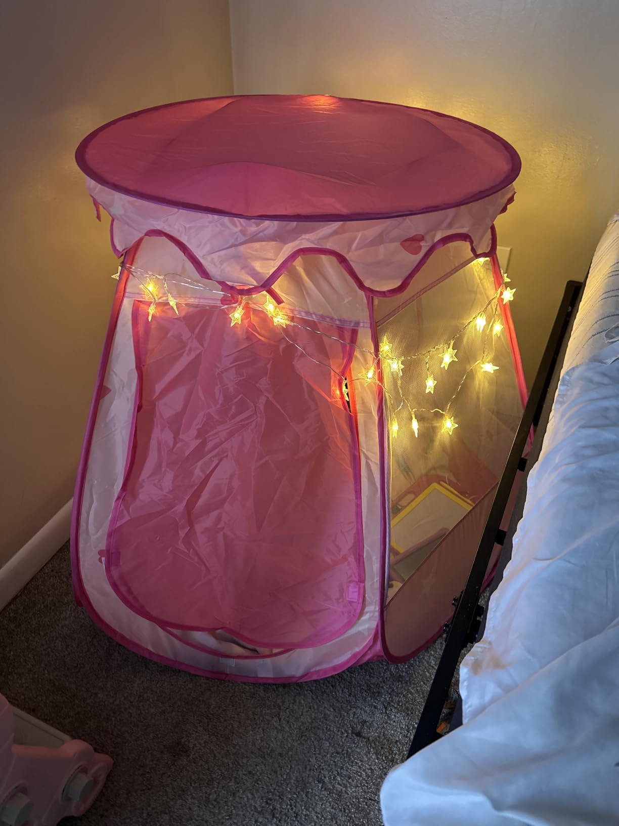Crayline Pop Up Princess Tent with Star Light, Toys for Year Old Girl Birthday Gift, Girl Toys, Ball Pit for Girl Gift, Easy to Pop Up and Assemble(Pink) customer photo 2