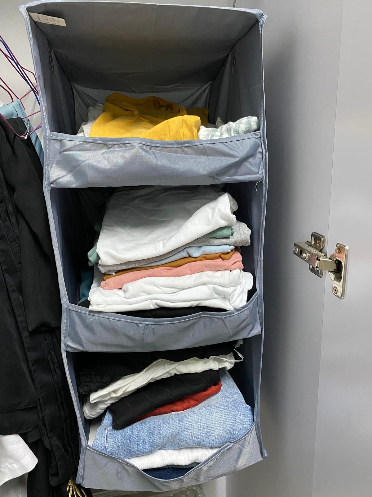 GRANNY SAYS 3-Shelf Hanging Closet Organizer, Foldable Storage, Gray customer photo 1
