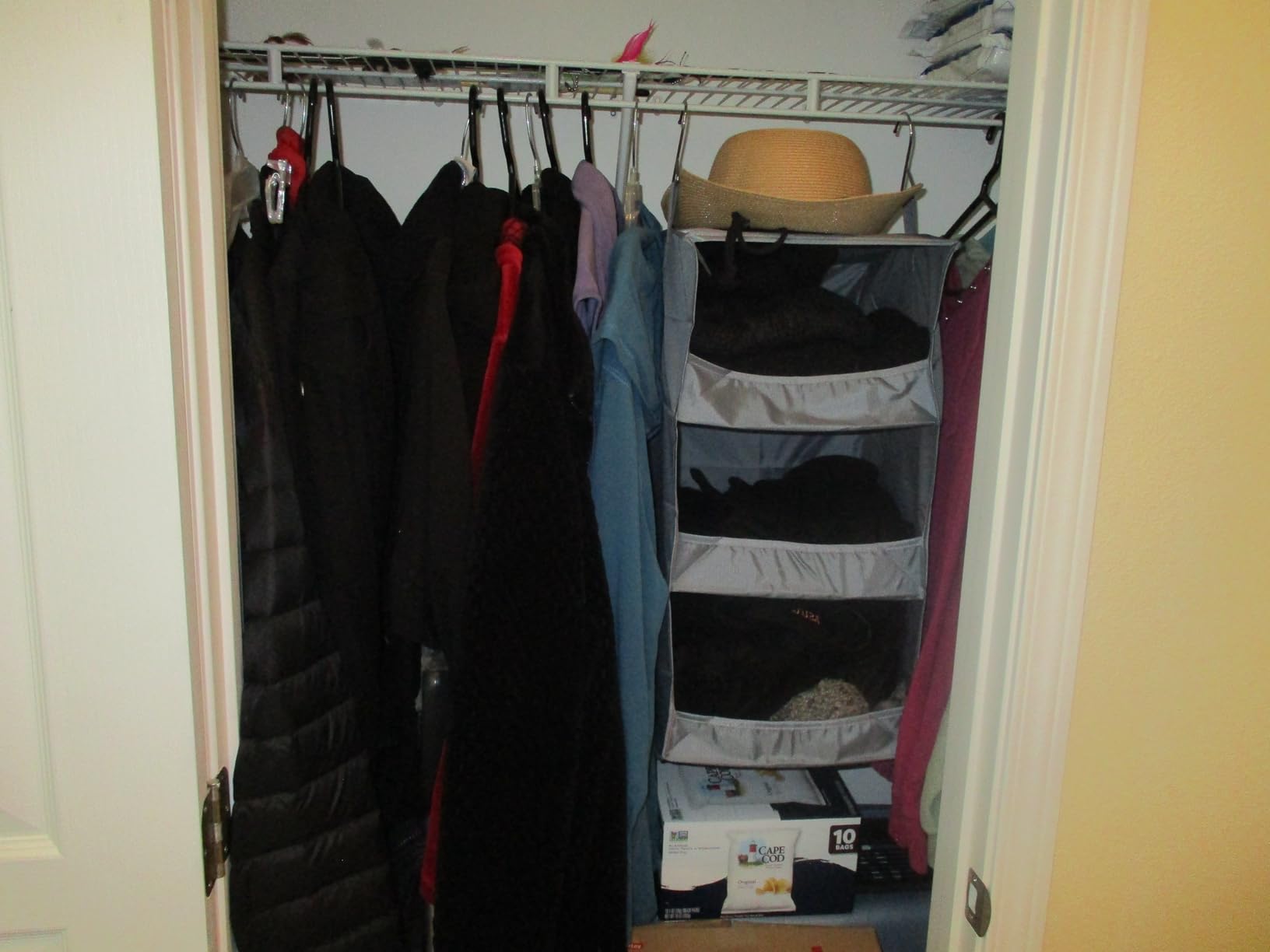 GRANNY SAYS 3-Shelf Hanging Closet Organizer, Foldable Storage, Gray customer photo 2