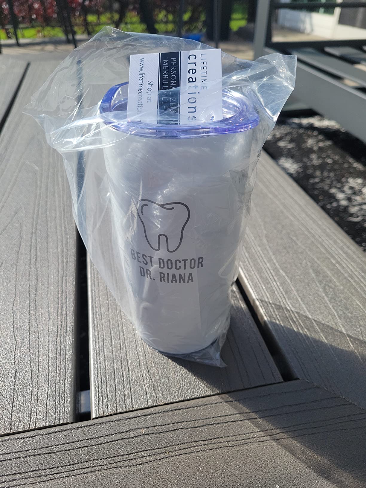 Personalized Dentist Gifts, Engraved Tumbler 20 oz Matte Black Coffee Mug customer photo 2