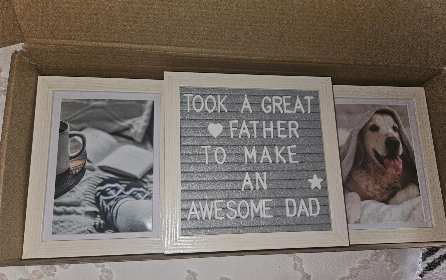 Personalized Grandparents Picture Frame Gift from Grandkids – Custom Photo Frame for Grandpa, Pop Pop, Poppy, Grandad, Gramps, Papaw – Double Picture Frame with Letter Board customer photo 1