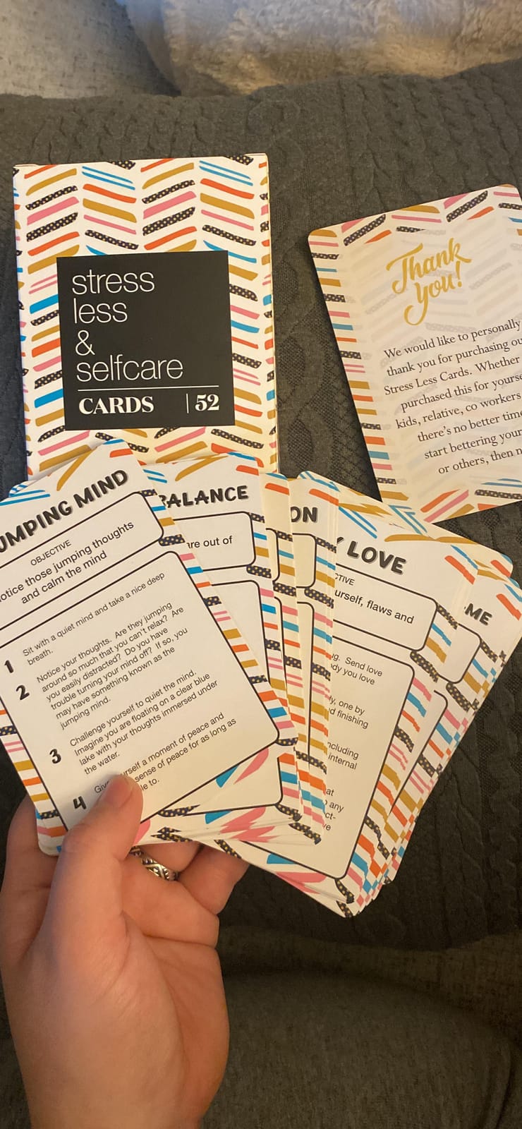 Allura & Arcia 52 Stress Less & Self Care Cards - Mindfulness & Meditation Exercises - Anxiety Relief & Relaxation customer photo 1