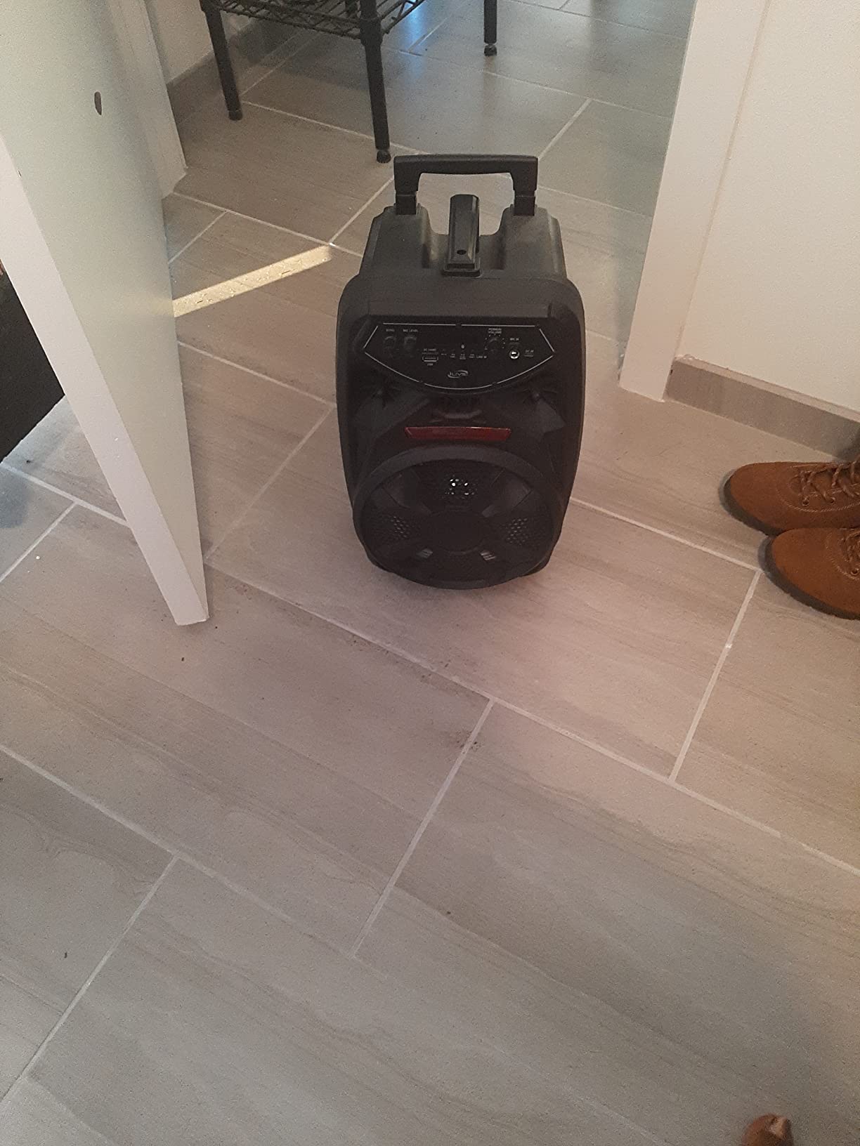 iLive Bluetooth Party Speaker with FM Radio, USB, LED Lights & Wheels customer photo 2