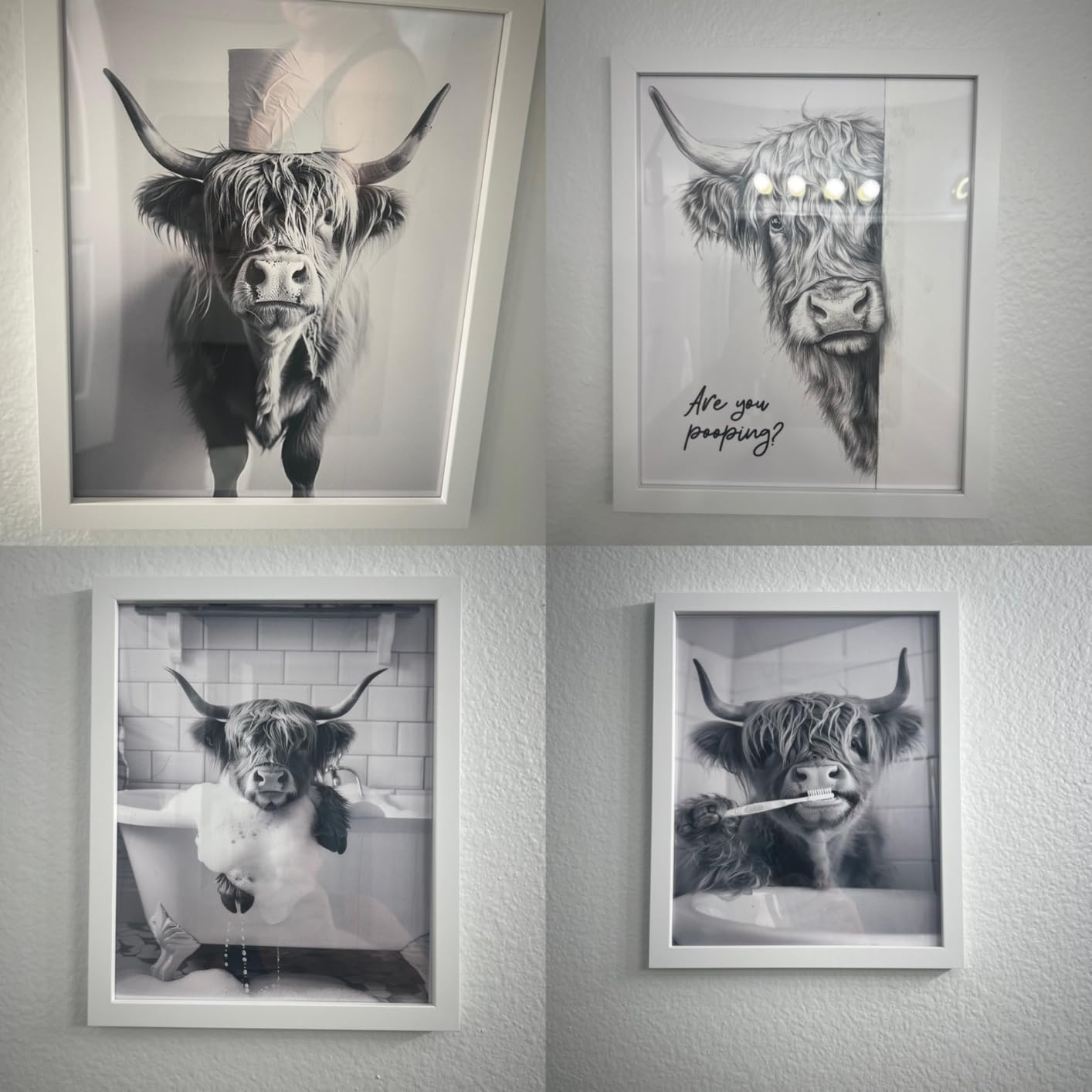 HappyHapi 8x10 Picture Frame Set of 6, Wall or Tabletop Display, White customer photo 1