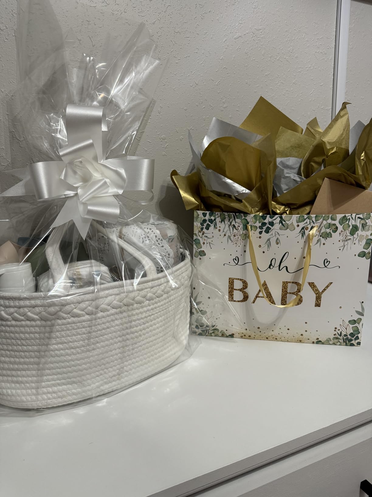 ABenkle Baby Diaper Caddy, Nursery Storage Bin and Car Organizer for Diapers and Baby Wipes, Cotton Rope Diaper Basket Caddy, Changing Table Diaper Storage Caddy customer photo 1