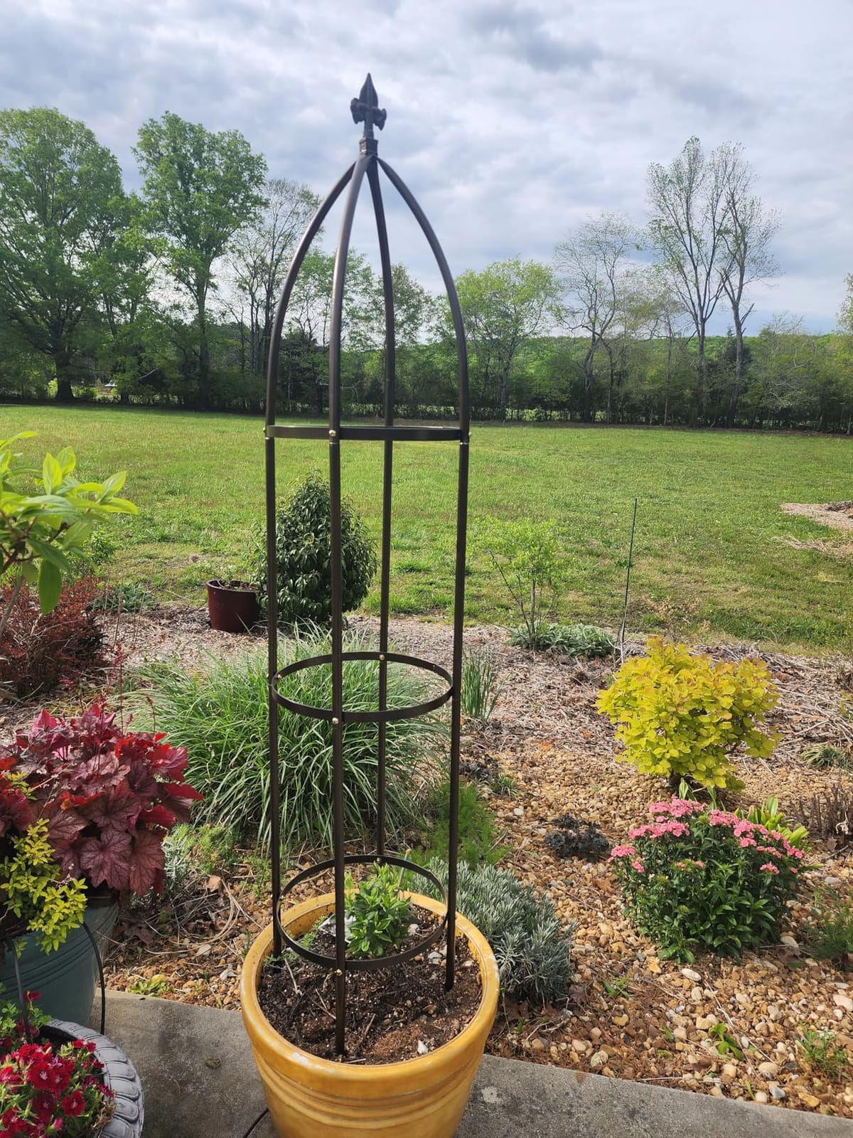 Garden Arch Trellis for Climbing Plants Rose Thicken Metal Wedding Arches Arbor Ceremony Party Outdoor Floral Decor Bronze customer photo 1