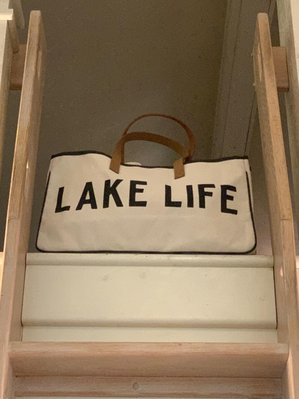 Santa Barbara Design Studio Womens Tote - Cotton Canvas Shoulder Bag with Leather Handles and Waterproof Lining, Large, Lake Life customer photo 1