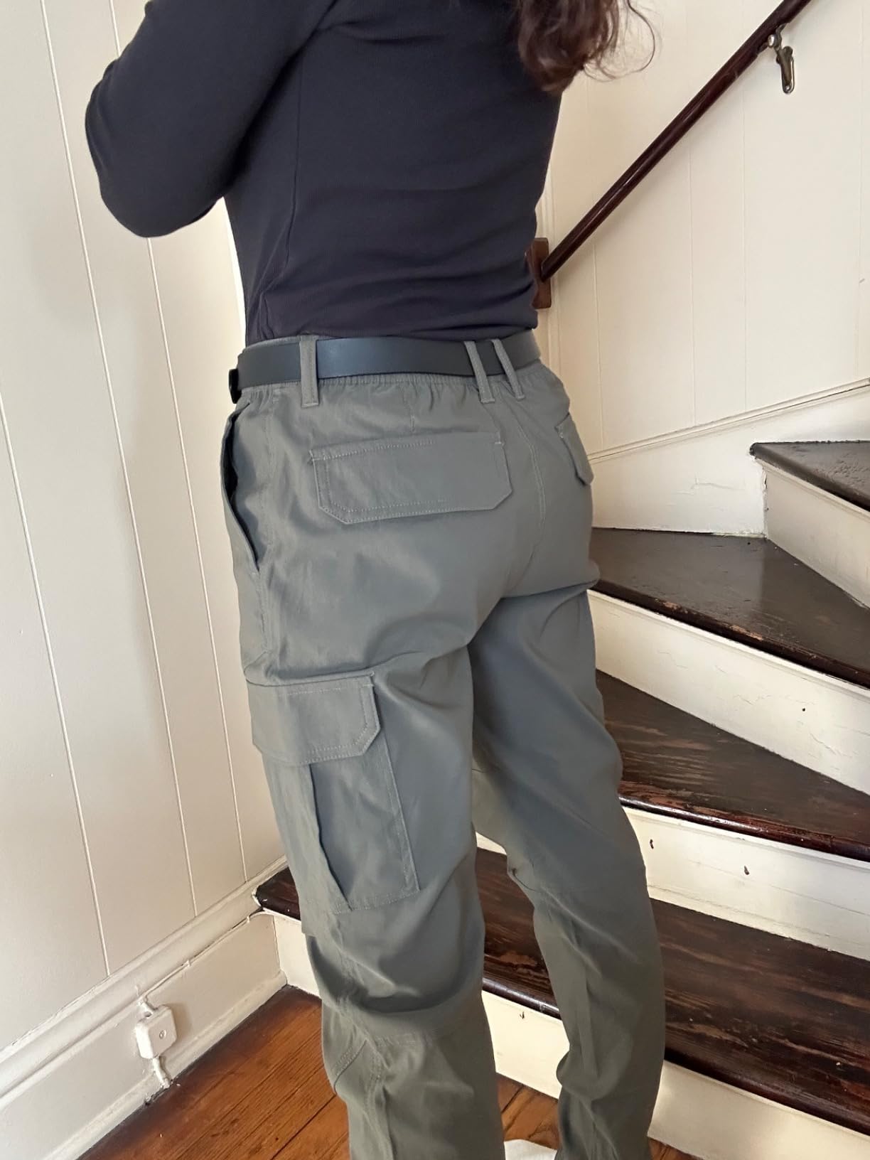 PULI Hiking Pants for Men Cargo Joggers Tapered Outdoor customer photo 2