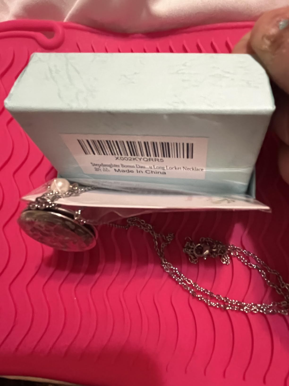 Stepdaughter Bonus Daughter Jewelry I Didn't Give You The Gift of Life Life Gave Me The Gift of You Long Locket Necklace customer photo 1