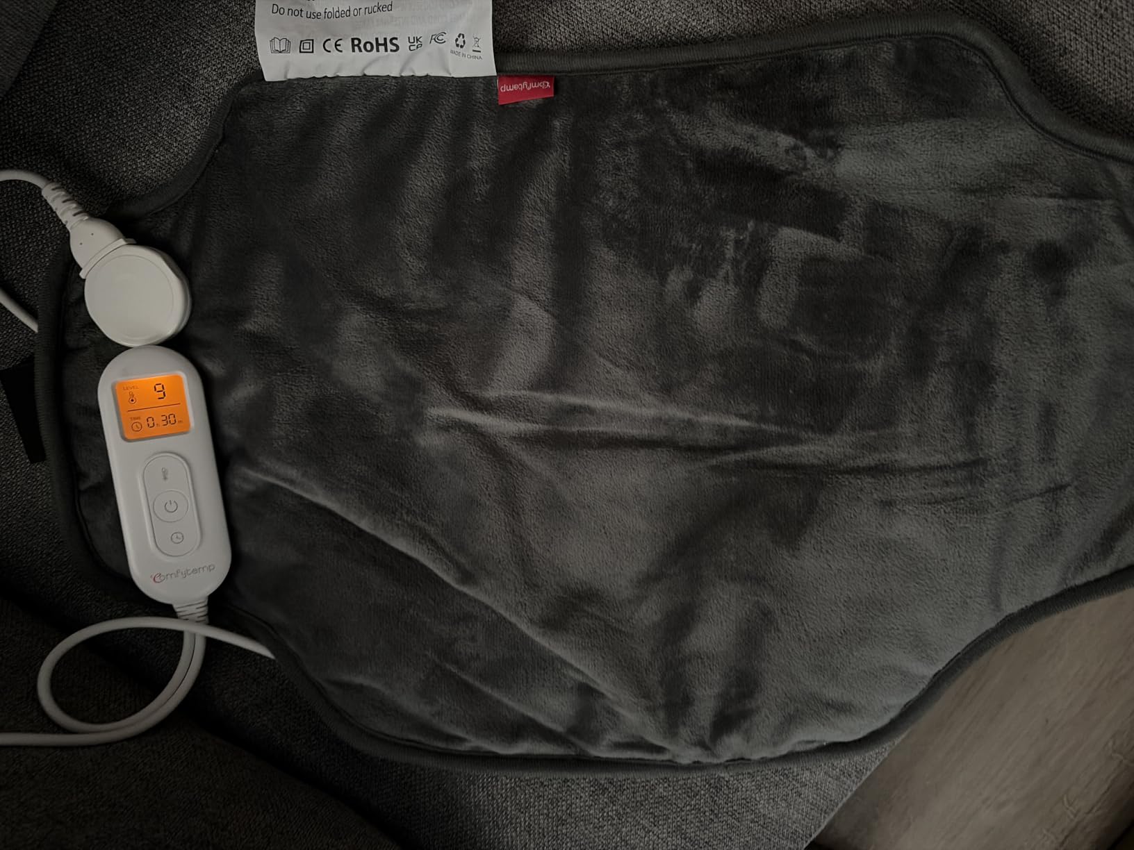 Comfytemp Heating Pad for Back & Period Abdomen, FSA Eligible HSA, XL, Grey customer photo 1