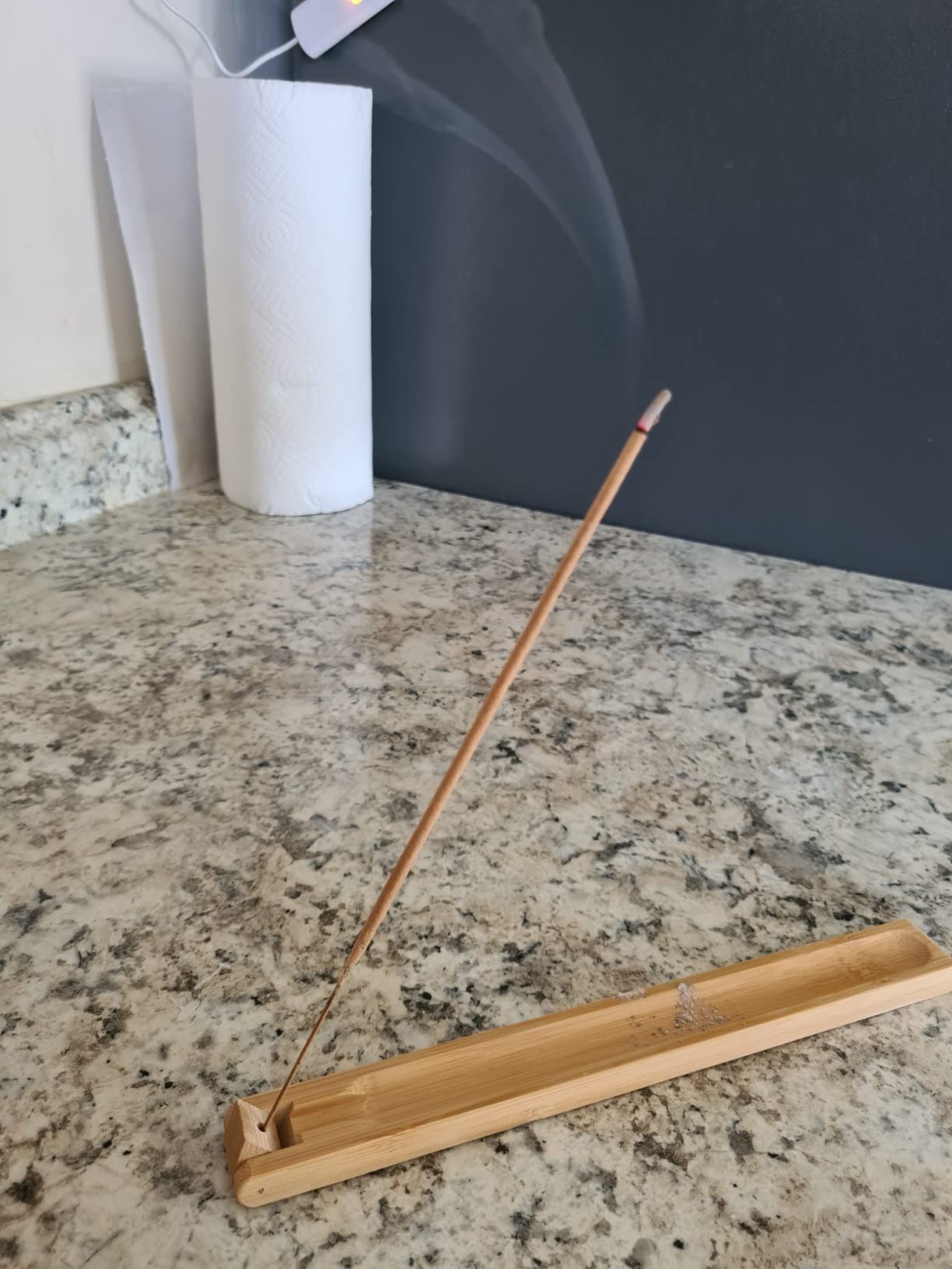 Bamboo Wood Incense Holder for Sticks with Adjustable Angle, Incense Burner with Ash Catcher, 9.8 Inches customer photo 2