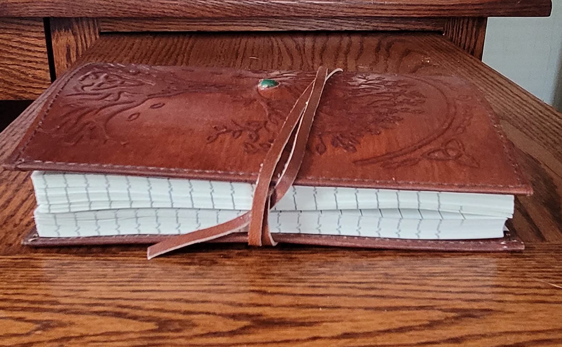 Leather Journal in Brown 7x5 Refillable Lined Paper Tree of Life Handmade writing Notebook Diary Leather Bound Daily Notepad for women and men Writing pad for Artist Sketch customer photo 1