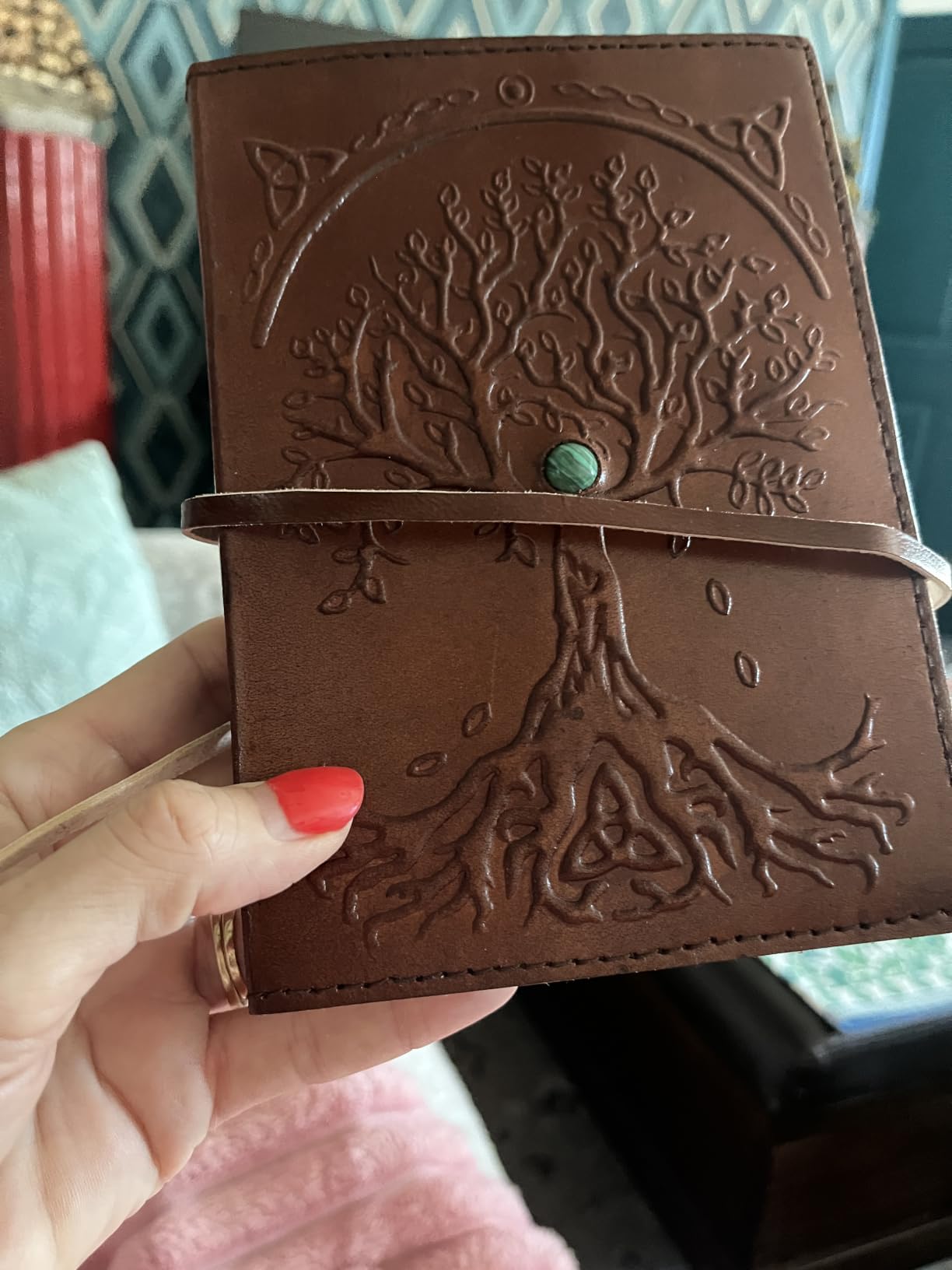 Leather Journal in Brown 7x5 Refillable Lined Paper Tree of Life Handmade writing Notebook Diary Leather Bound Daily Notepad for women and men Writing pad for Artist Sketch customer photo 2