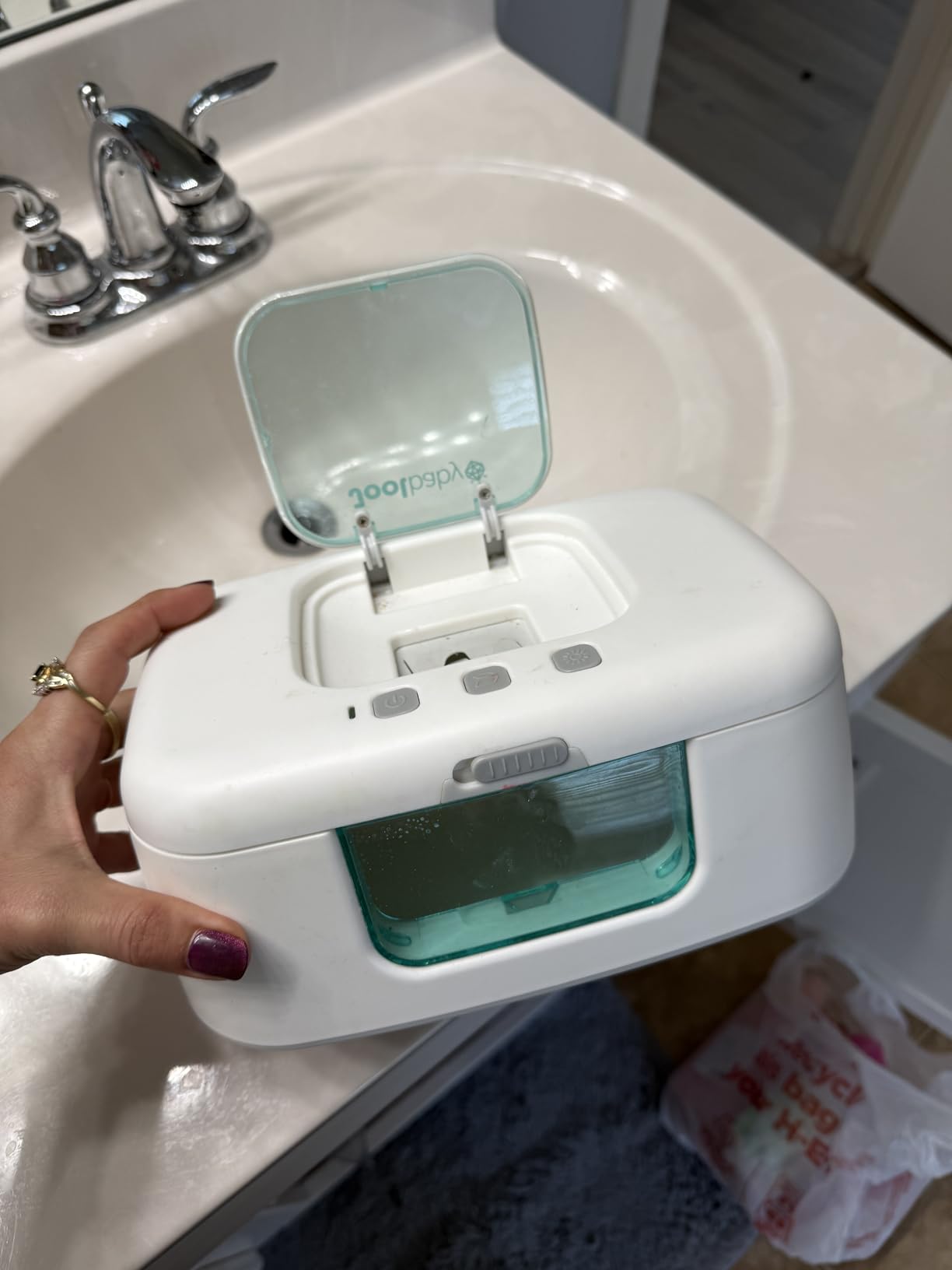 Jool Baby TinyBums Baby Wipe Warmer & Dispenser with LED Changing Light & On/Off Switch (Aqua) customer photo 1