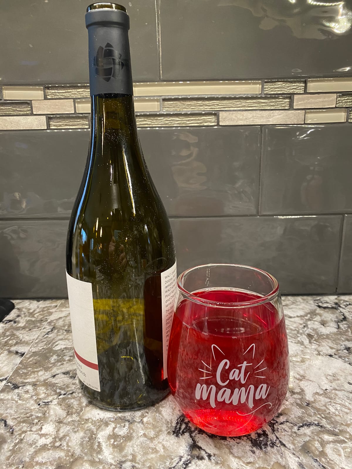 Yalucky Cat Mama Wine Glass Mothers Day Gifts for Wife from Husband Daughter Son-Wife, Mom Gifts -Funny Birthday Gift for Any New Pregnant Mom to be Cat Lover Funny Cats Gift(Cats Mama) customer photo 1