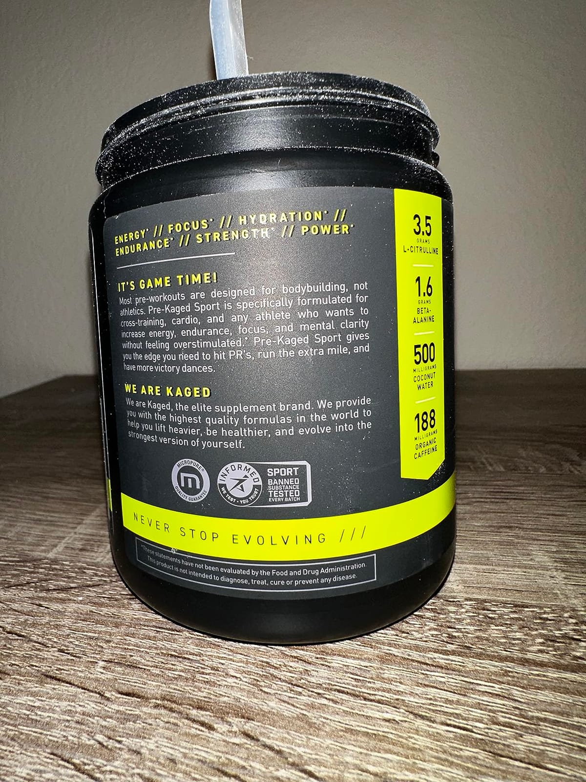 Kaged Sport Pre Workout Powder for Men & Women, Mango Lime, Sport Certified, 188mg Caffeine, Nitric Oxide Supplement, Beta Alanine for Energy, Weightlifting, Cardio Endurance & Strength, 20 Servings customer photo 1
