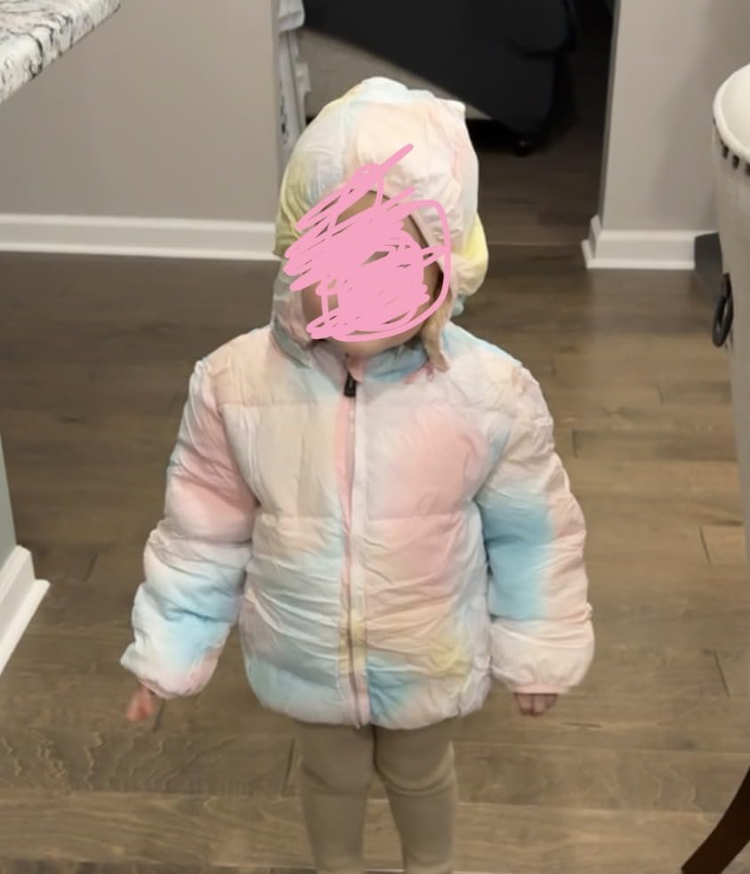 Toddler Boys' Girls' Winter Coat for 6M-6T Baby Kid Hooded Puffer Jacket customer photo 2